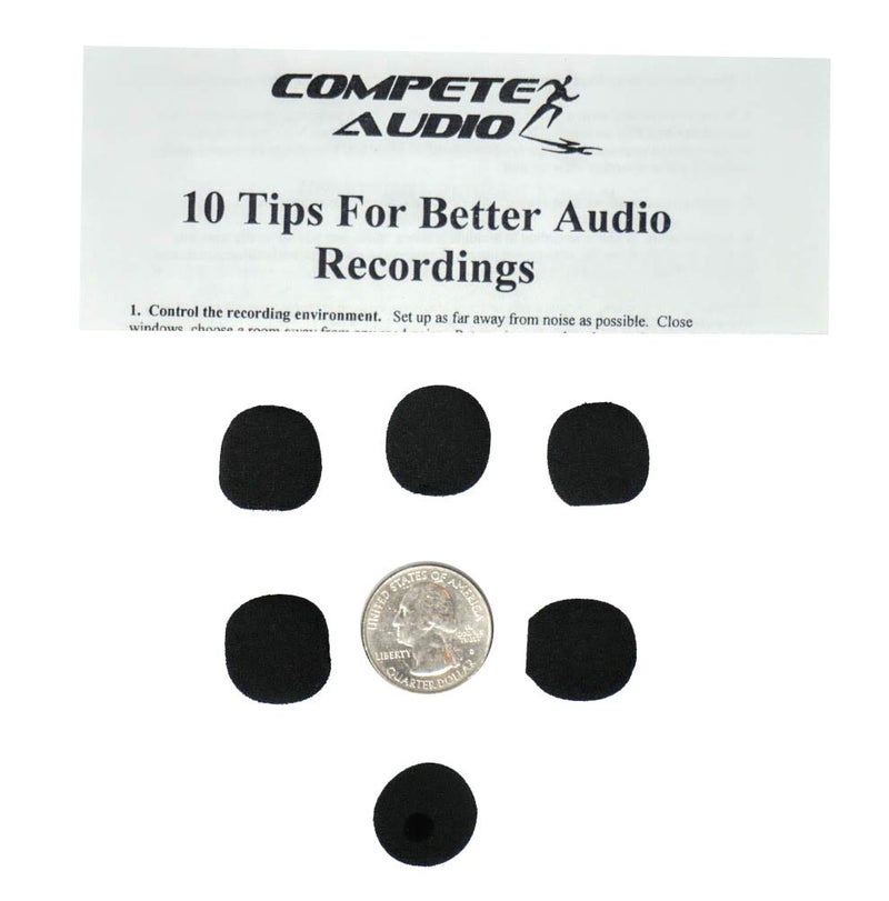 Compete Audio CA515 Round Ball Microphone Windscreens (Microphone Covers) Small! 6-Pack for Lapel Microphones - Image 1